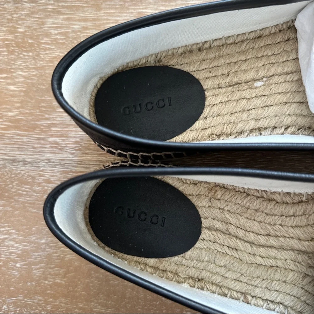 Gucci GG Canvas Espadrille Black Size 39.5